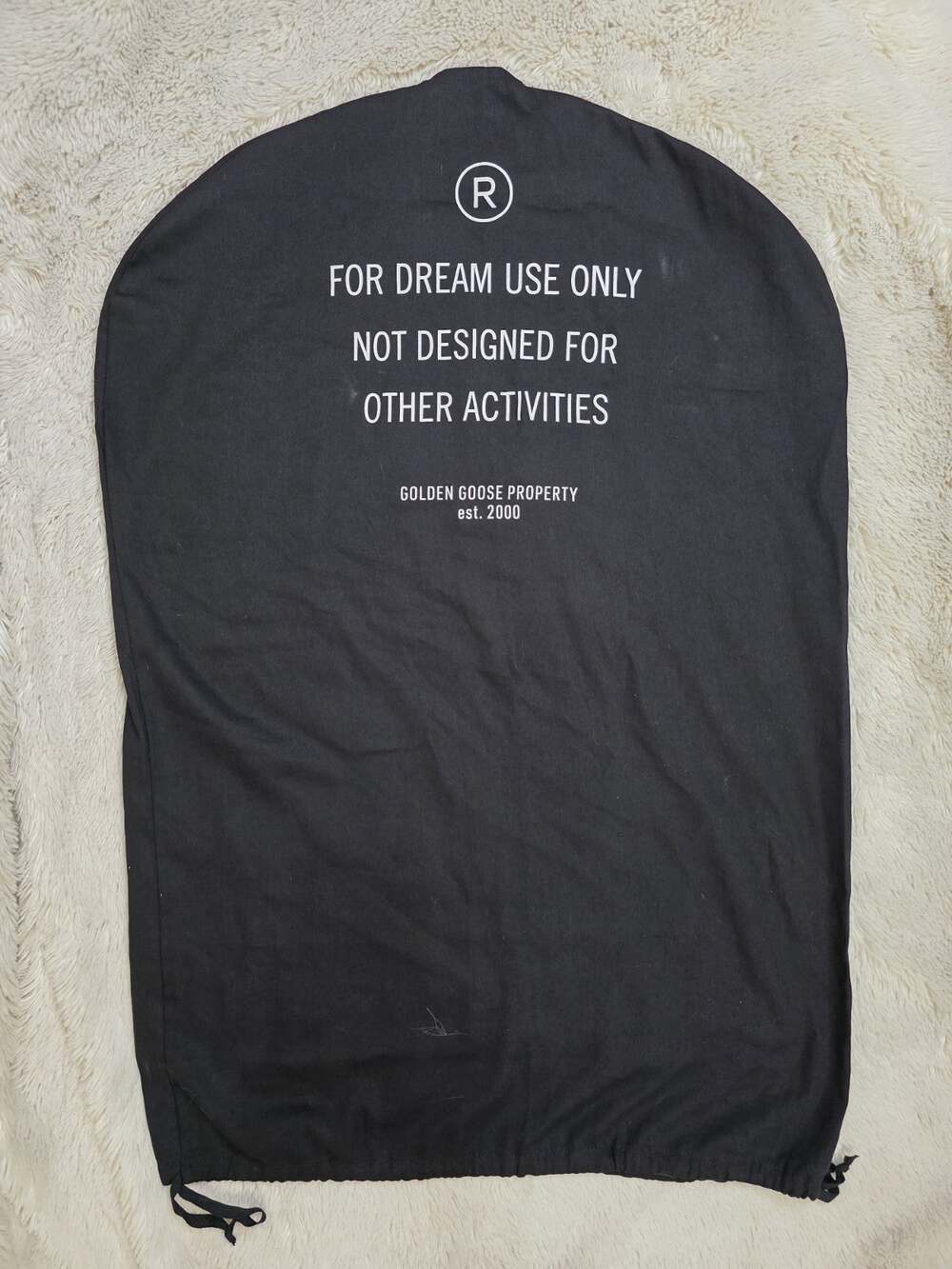 Golden Goose Garment Bag Black Suit Cover Dust Bag Drawstring Logo Travel Case